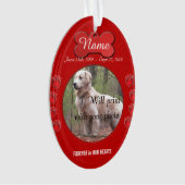 Paw Prints Poem Memorial Red Ornament (voorkant)
