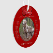 Paw Prints Poem Memorial Red Ornament (voorkant)