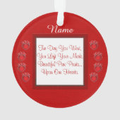 Paw Prints Poem Memorial Red Ornament (achterkant)