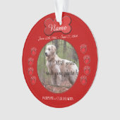 Paw Prints Poem Memorial Red Ornament (voorkant)