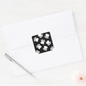 Paw Prints - Praat met de poot! Zwart-Wit Vierkante Sticker (Envelop)