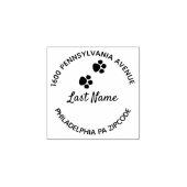 Paw Prints Rond Rubberstempel (Afrduk)
