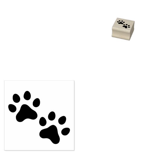Paw prints rubberen stempel (Gestempeld)