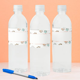 Paw Prints Schrijf Jouw naam Party Waterfles Etiket