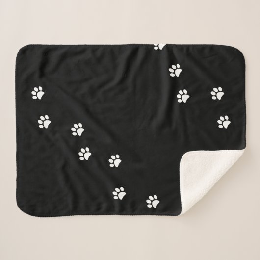 Paw Prints Sherpa Blanket Deken (Voorkant (horizontaal))