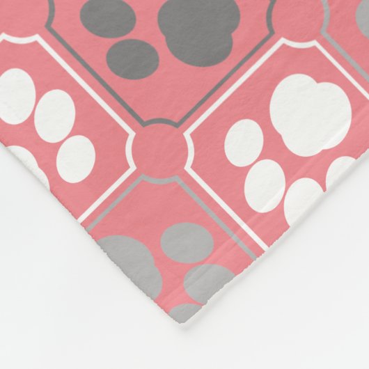 Paw Prints Tegel Design roze en grijs Fleece Deken (Hoek)