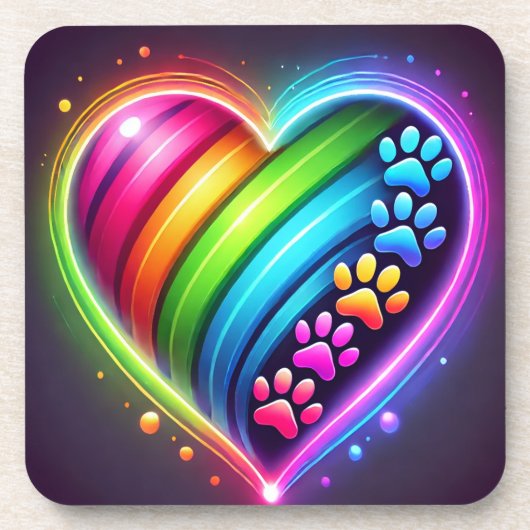 Paw Prints van Liefde onderzetter (Voorkant)