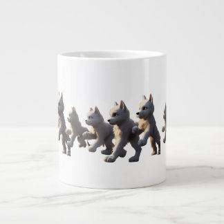 Paw Prints Walking Around Mug Base Design Grote Koffiekop
