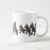 Paw Prints Walking Around Mug Base Design Grote Koffiekop (Rechts)