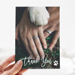 Paw Prints Weddenschap Hartelijk dank Bedankkaart<br><div class="desc">Witte pagina's Foto bedankt voor uw kaart met Beige Kraft Paper Print op de achterkant. Ideaal voor bruiloften,  verjaardagen,  afstuderen en andere evenementen.</div>