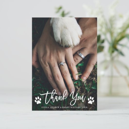 Paw Prints Weddenschap Hartelijk dank Bedankkaart (Staand voorkant)