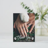 Paw Prints Wedding Thank You Photo Postcard Briefkaart (Staand voorkant)