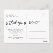Paw Prints Wedding Thank You Photo Postcard Briefkaart (Achterkant)