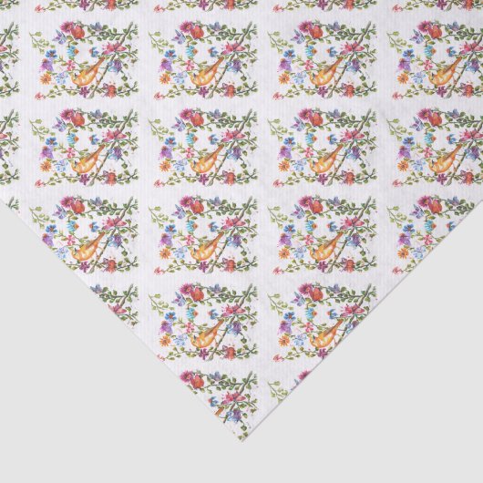 PAW PRINTS YELLOW BIRD TISSUEPAPIER (Detail)