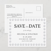 Paw Prints Zilveren Glitter Niet Foto Sla de datum Briefkaart (Voorkant / Achterkant)