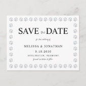 Paw Prints Zilveren Glitter Niet Foto Sla de datum Briefkaart (Voorkant)