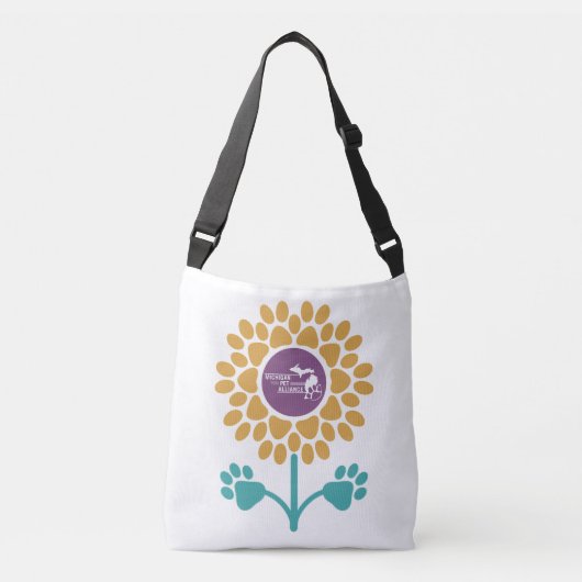 Paw Prints Zonnebloem Crossbody of Schoudertas Tas (Voorkant)