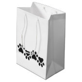 Paw Prints Zwart Wit Huisdier Liefhebbers Honden K Medium Cadeauzakje (Achterkant Gekanteld)