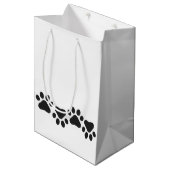 Paw Prints Zwart Wit Huisdier Liefhebbers Honden K Medium Cadeauzakje (Voorkant Gekanteld)