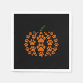 Paw Pumpkin Paw Print Hond Thanksgiving Servet (Voorkant)