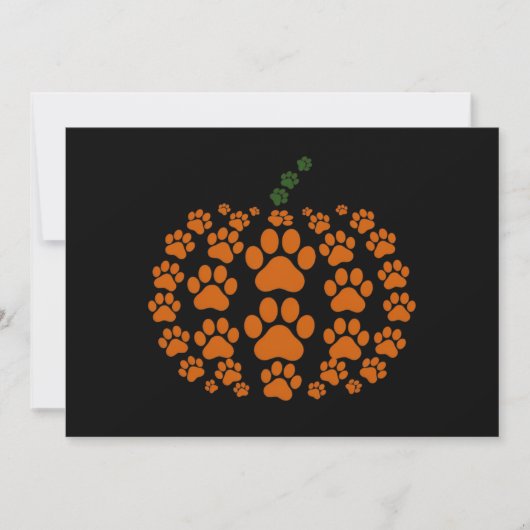 Paw Pumpkin Paw Print Honden Thanksgiving Feestdagenkaart (Voorkant)