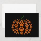 Paw Pumpkin Paw Print Honden Thanksgiving Kaart (Voorkant / Achterkant)