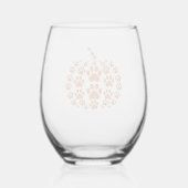 Paw Pumpkin Paw Print Honden Thanksgiving Wijnglas Zonder Voet (Achterkant)