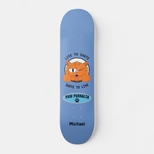 Paw Purralta Cartoon Cat Senor Gato Skateboard (Voorkant)