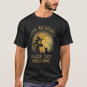 Paw Readings Black Cats Welcome Halloween Costume T-shirt