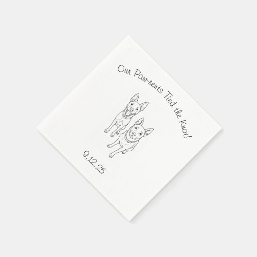 Paw-rents bonden de knoop door servet (Hoek)