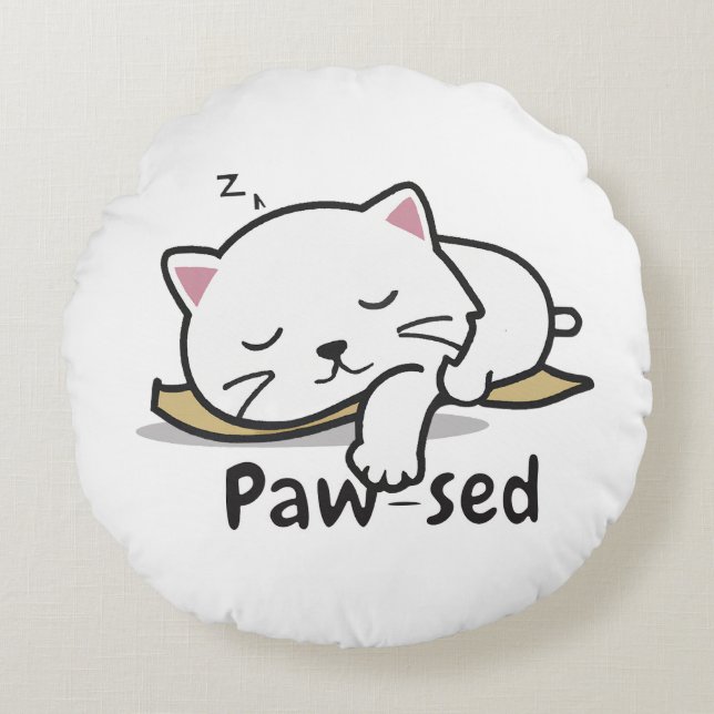 Paw-sed Kat Kussen – Zachte & Knuffelige Slaap Dec (Voorkant)