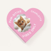 Paw-sensitive vibes alleen kat foto meisje notitieboek (Voorkant)
