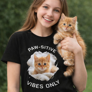 Paw-sensitive vibes alleen kat foto zwart t-shirt
