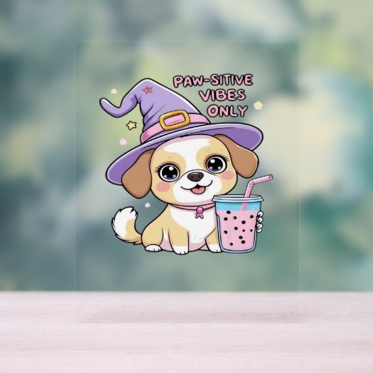 Paw-sensitive vibes Alleen Schattigee hond met bub Acryl Bord (Neutraal)