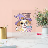 Paw-sensitive vibes Alleen Schattigee hond met bub Acryl Bord (Huwelijk)