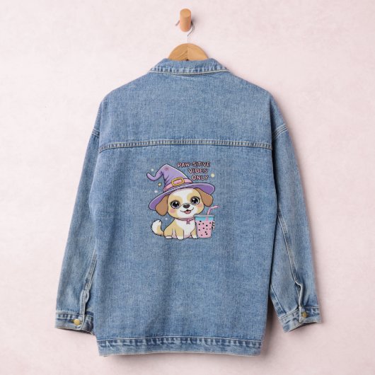 Paw-sensitive vibes Alleen Schattigee hond met bub Denim Jacket (Hangar)