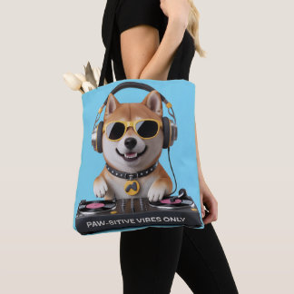 Paw-sensitive Vibes Only beroemd gemaakt door DJ S Tote Bag
