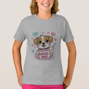 Paw-sensitive Vibes Only – Schattigee Chibi Dog Ka T-shirt