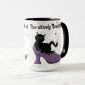 Paw-sitief betoverde zwarte kat Halloween Mok (Voorkant rechts)