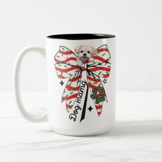 Paw-sitief Merry: Honden Mama & boog & glurende pu Tweekleurige Koffiemok