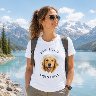 Paw-sitieve Vibes Alleen Gouden Retriever Foto Moe T-shirt