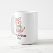 Paw‑sitive Club Cat Design – Cute Animal Lover Koffiemok (Voorkant links)