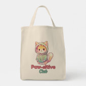 Paw‑sitive Club Cat Design for Animal Lover Tote Bag (Achterkant)