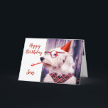 Paw-sitive Grrr-at Birthday Son Fun Dog Kaart<br><div class="desc">Paw-sitief Groot-Eet Birthday Son Fun Dog Pun Humor card. Geweldig voor de persoon die van dieren,  puppies,  honden en grappige kaarten houdt</div>
