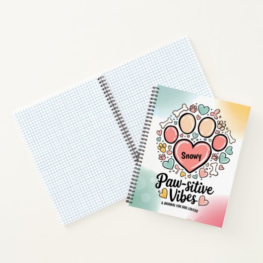 Paw-Sitive Vibes: een pasteldagboek voor Hondenlie Notitieboek (Binnen)