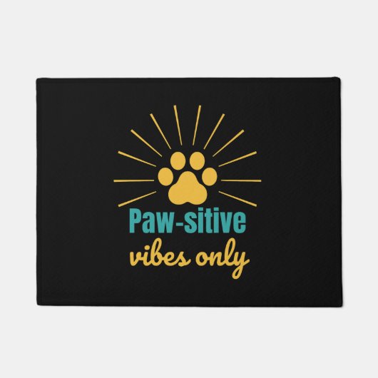 Paw-sitive Vibes Only cat lover Deurmat (Voorkant)
