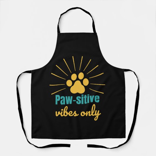 Paw-sitive Vibes Only cat lover Schort (Voorkant)