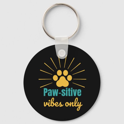 Paw-sitive Vibes Only cat lover Sleutelhanger (Voorkant)