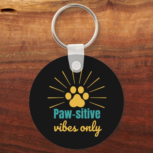 Paw-sitive Vibes Only cat lover Sleutelhanger (Achterkant)