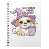 Paw-sitive Vibes Only � Cute Dog With Bubble Tea a Notitieboek (Voorkant)